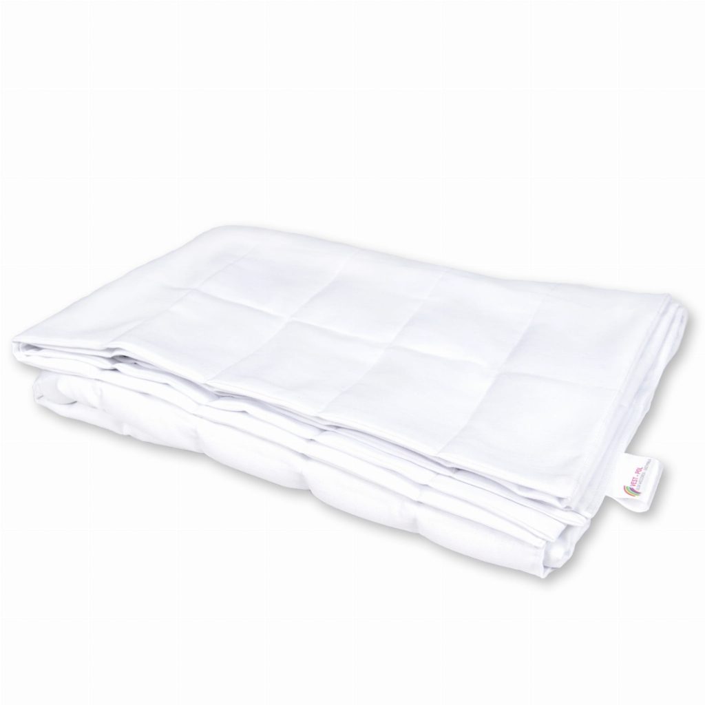 A-TYPISCH Basic – Gewichtsdecke Simply White – 100% Bio-Baumwolle Glasperlen-Füllung 135×200