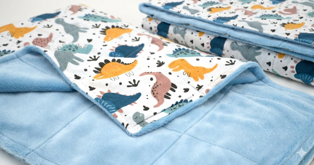 A-TYPISCH Kids FUN Gewichtsdecke Dinosaurier – Sensorischer Komfort mit Minky-Touch 100×150