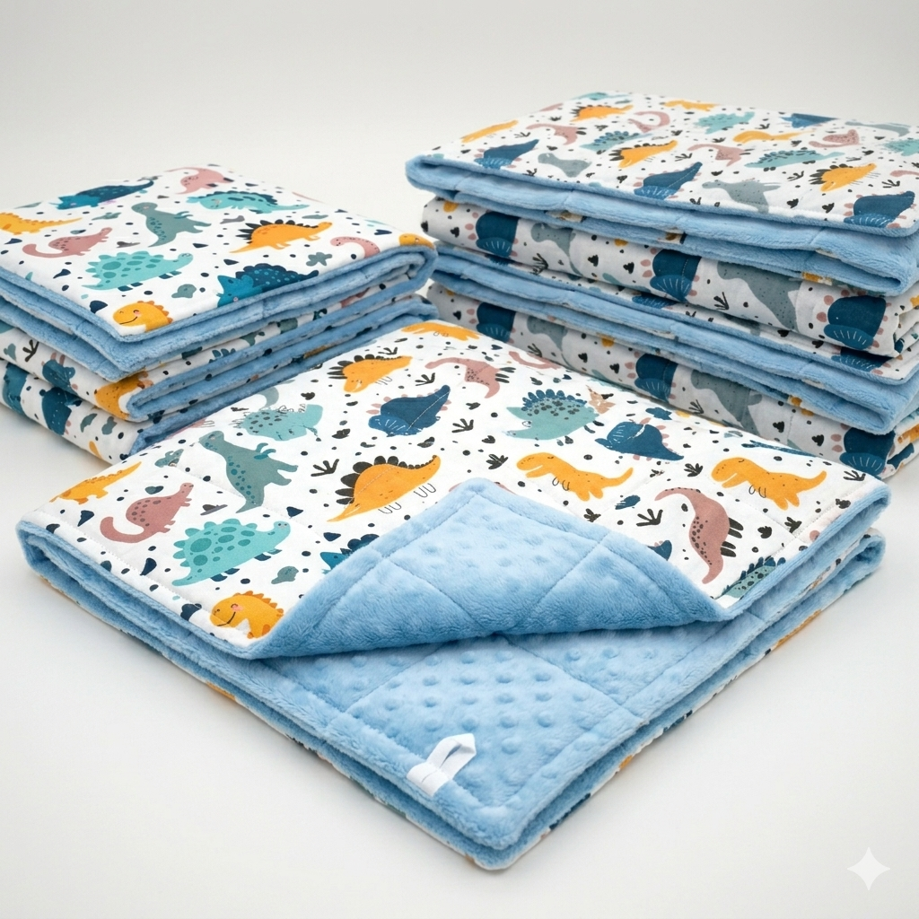 A-TYPISCH Kids Gewichtsdecke Dinosaurier – Sensorischer Komfort mit Minky-Touch Teenager 135 x 200